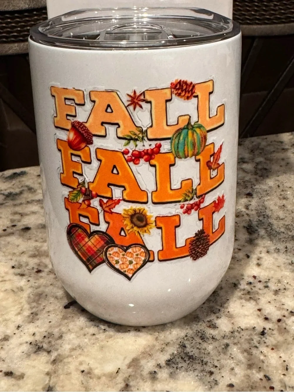 Fall Graphic Insulated Tumbler - New in box 4 1/2” tall 3” wide